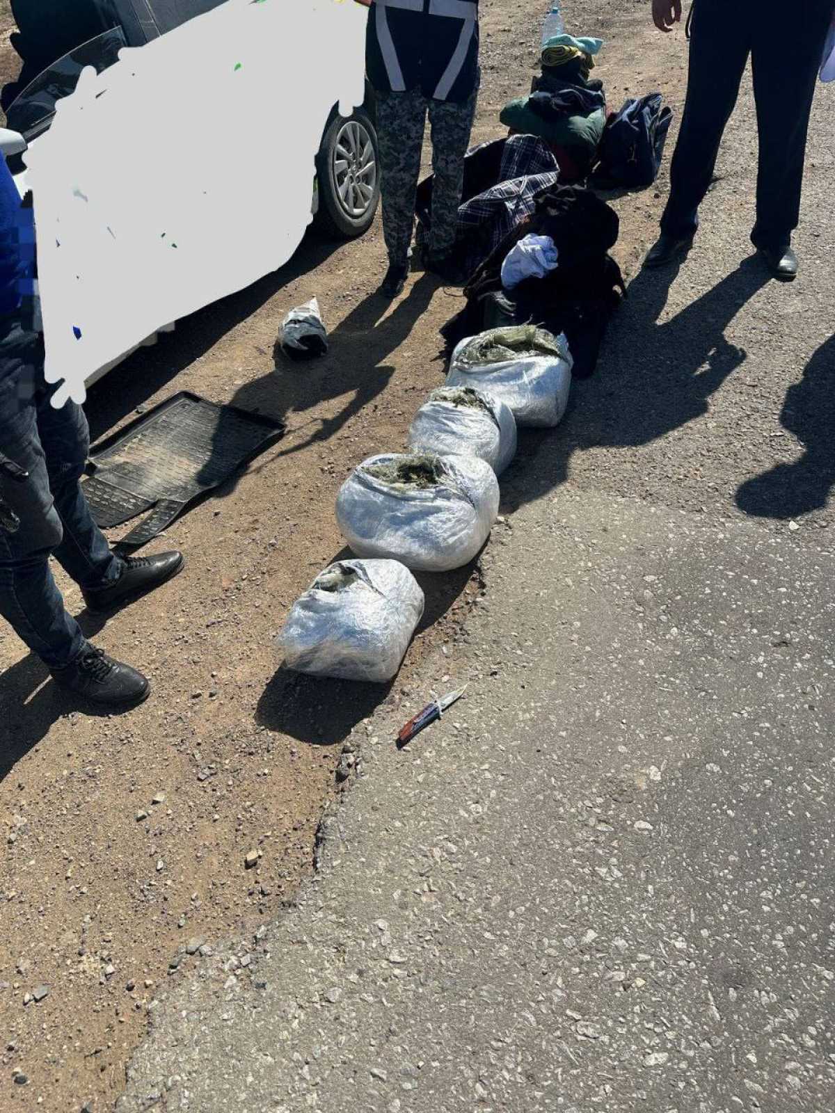 Ұлытау облысының полицейлері автомобиль салонында жасырылған 15 кг марихуана тапты