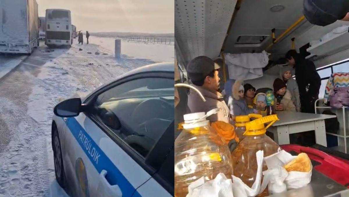 Қолайсыз ауа райы: Қарағандыда полицейлер 13 жолаушыға көмектесті