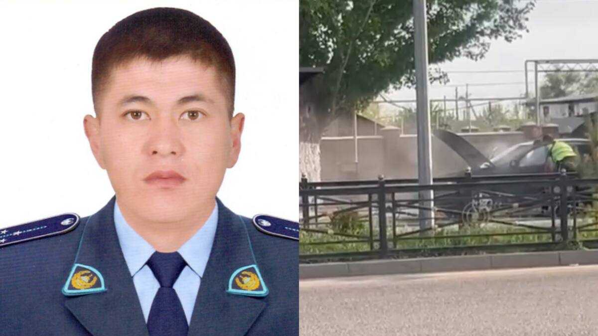 Жетісу облысында полицей көліктен шыққан өртті дер кезінде сөндіруге көмектесті