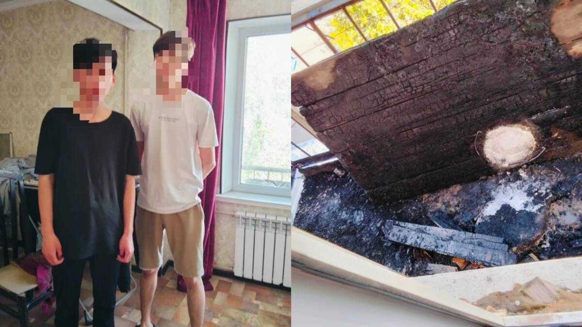 Қызылорда облысында полицей өрттен екі баланы аман алып қалды