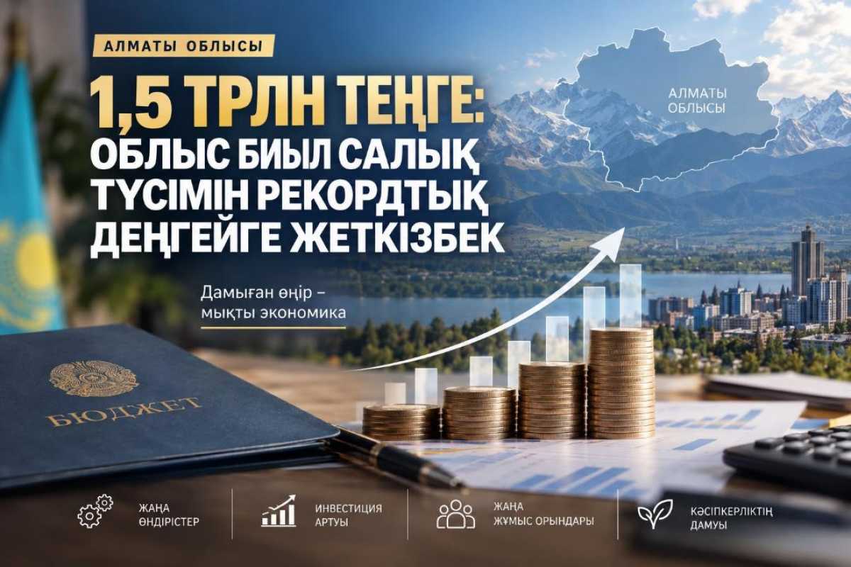 1,5 трлн теңге: Алматы облысы биыл салық түсімін рекордтық деңгейге жеткізбек